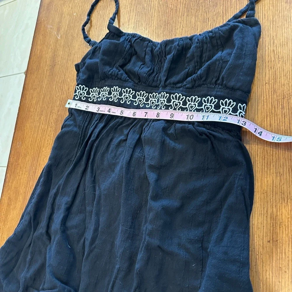 Black‎ Embroidered Dress Sleeveless Casual Summer Sun Dress/ Beach Cover up